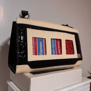 Miche Cassidy Shoulder Bag - Black/Cream Patent Leather w/ Art Gallery Windows